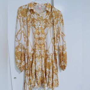 POSH ATITUDE WOVEN MINI SHIRT DRESS